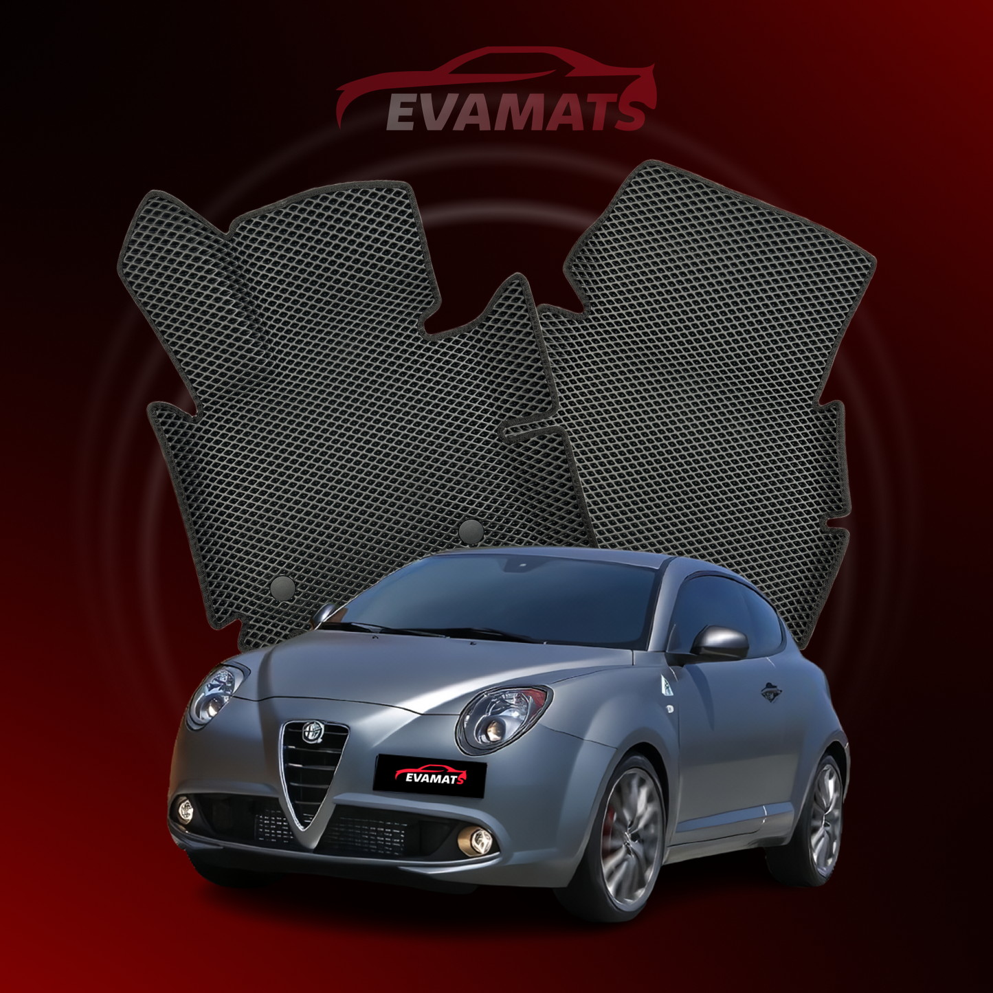 Fußmatten EVAMATS für Alfa Romeo MiTo 1 Gen 2008-2018 Jahr FLIEßHECK 3-Türer