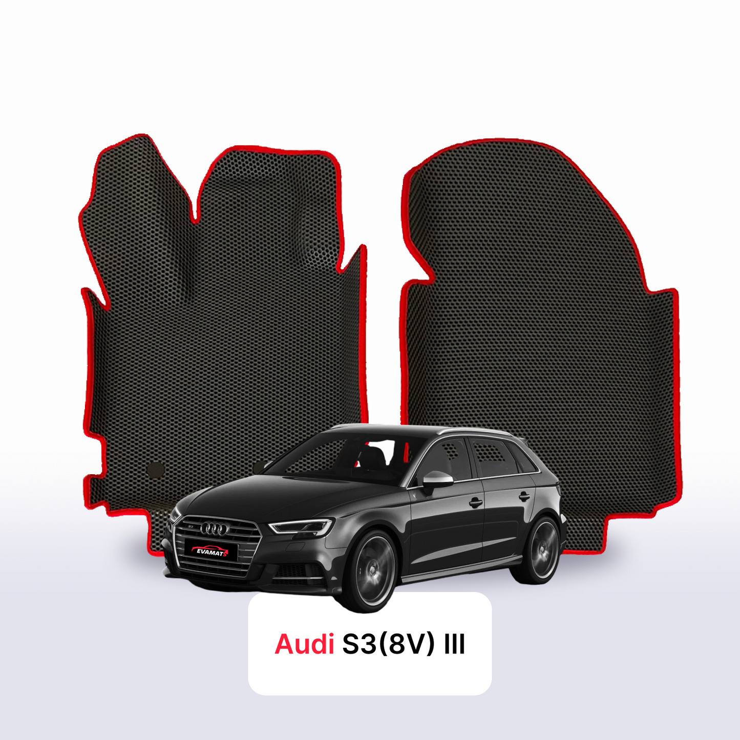 Fußmatten EVAMATS für Audi S3 (8V) Sportback 3. Generation 2013-2020 Jahr FLIEßHECK 5-Türer