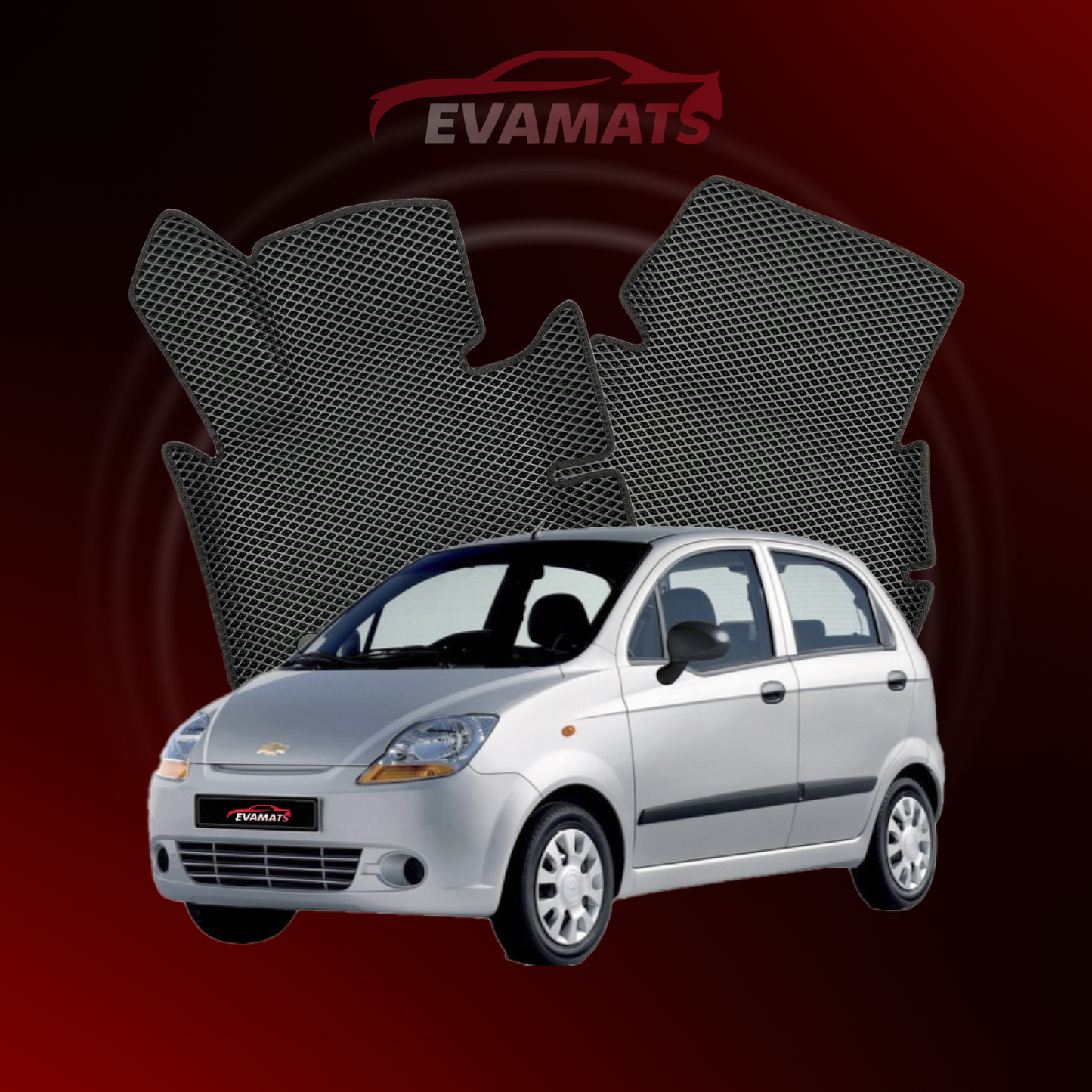 Fußmatten EVAMATS für Chevrolet Spark 2 Gen 2005-2009 Jahr FLIEßHECK 5-Türer