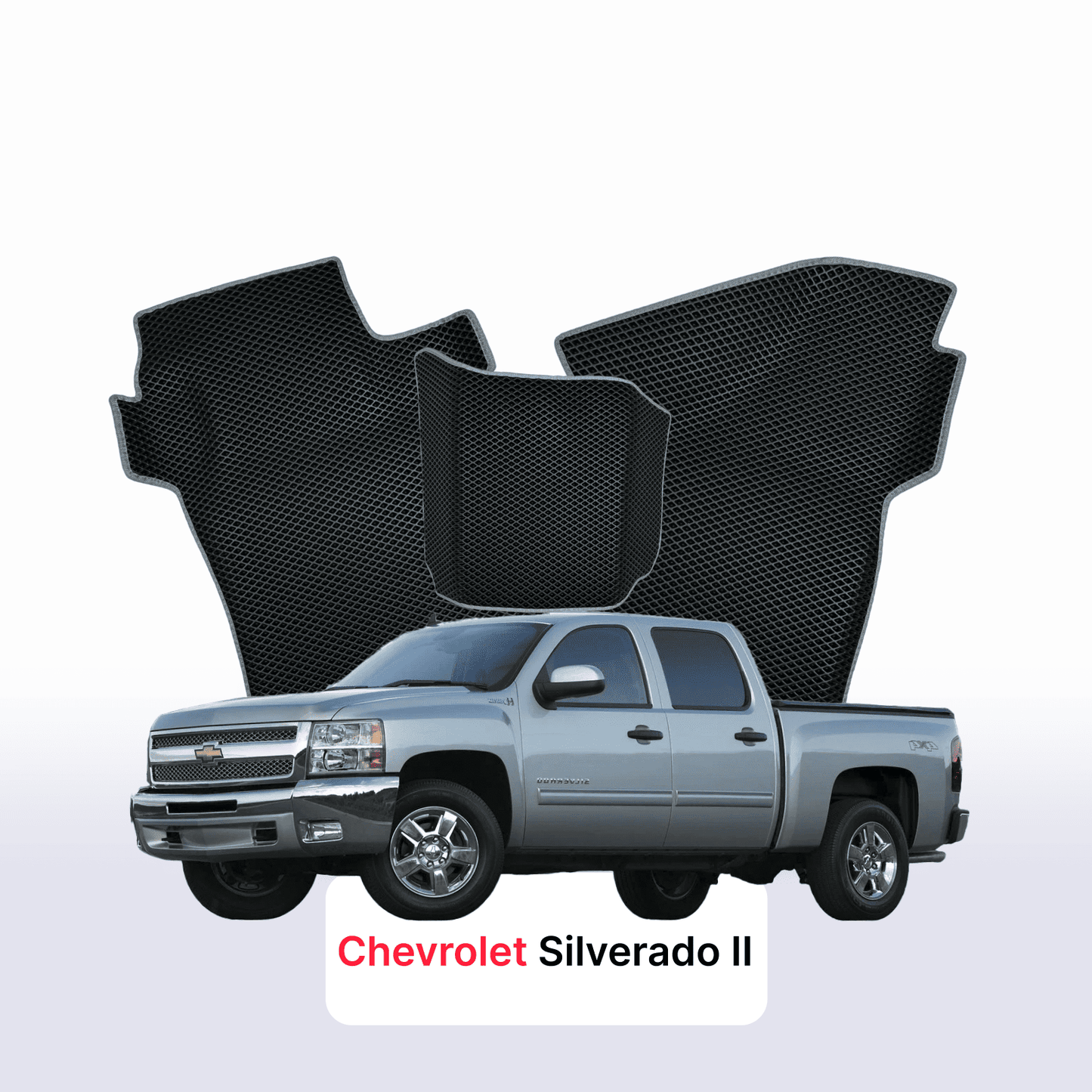 Fußmatten EVAMATS für Chevrolet Silverado (GMT900) 2. Generation 2007-2013 Jahr PICK-UP Doppelkabine