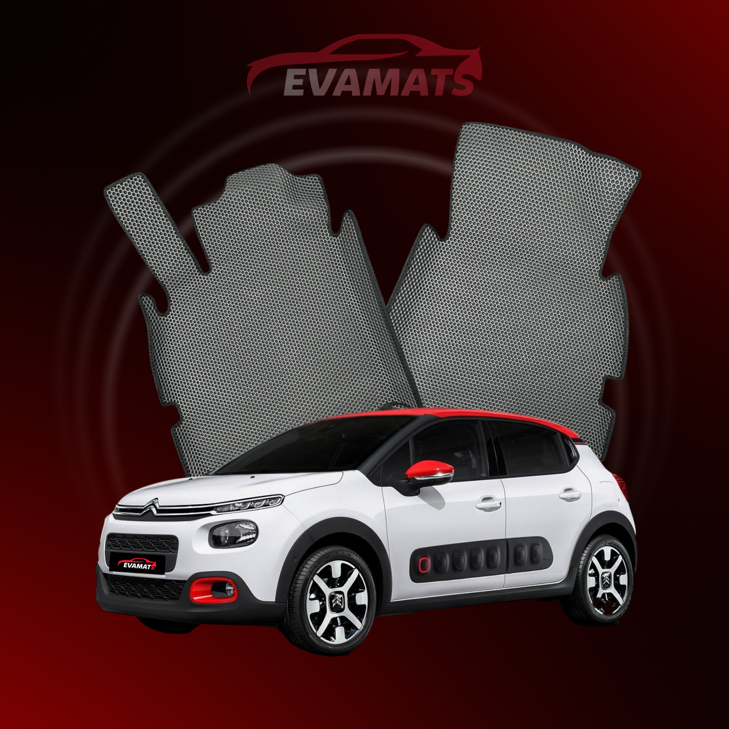 Fußmatten EVAMATS für Citroen C3 3. Generation 2016-2024 Jahr FLIEßHECK 5-Türer