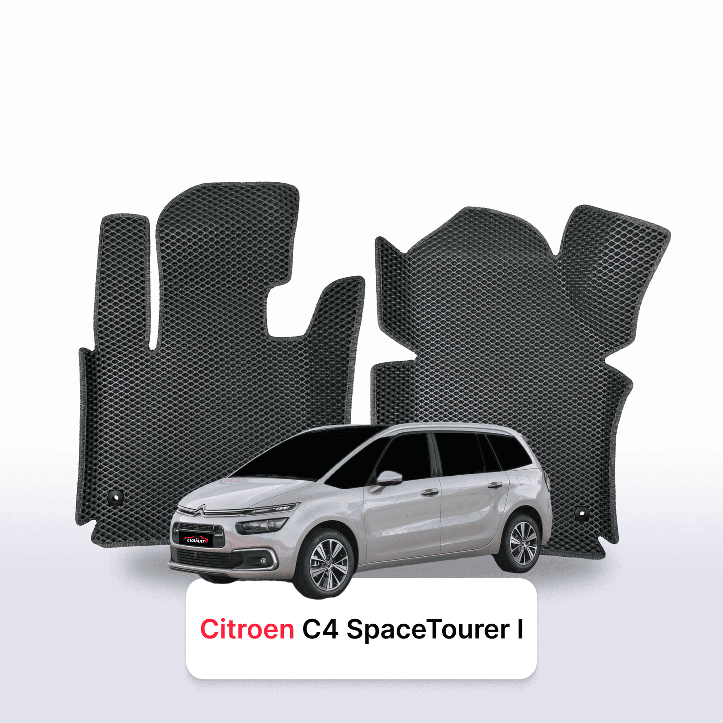 Fußmatten EVAMATS für Citroen C4 SpaceTourer 1. Generation 2018-2022 Jahr MINIVAN 7-Sitzer