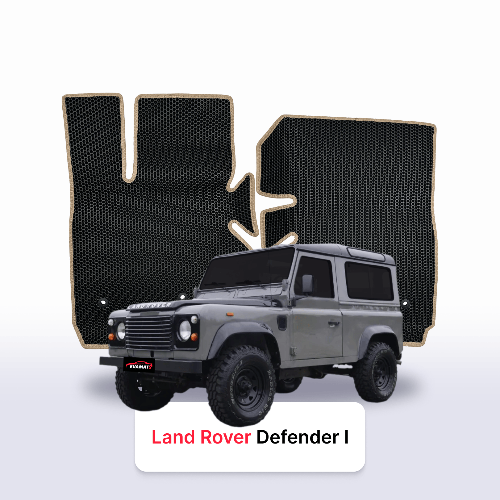 Fußmatten EVAMATS für Land Rover Defender 1. Generation 1983–2016, SUV, 3-türig Fußmatten EVAMATS für Land Rover Defender 1. Generation 1983–2016, SUV, 3-türig