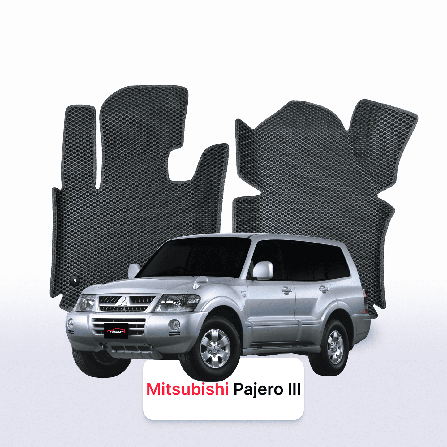 Fußmatten EVAMATS für Mitsubishi Pajero 3 Gen 1999–2006, SUV, 7-Sitzer