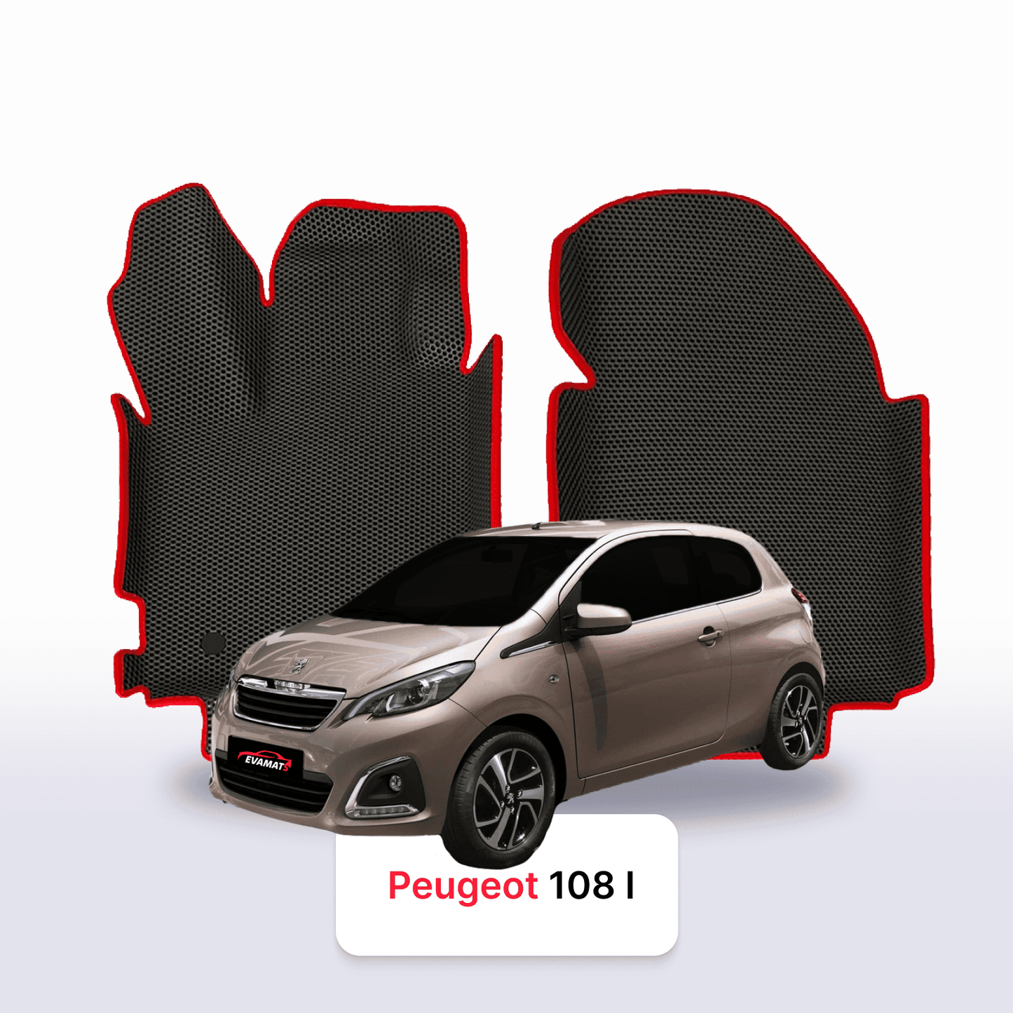 Fußmatten EVAMATS für Peugeot 108 1. Generation 2014-2021 Jahr FLIEßHECK 3-Türer