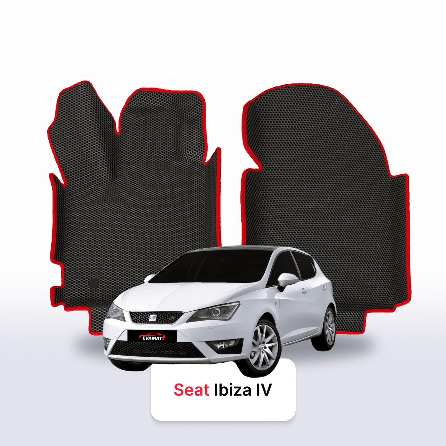 Fußmatten EVAMATS für SEAT Ibiza 4. Generation 2008-2017, FLIEßHECK 5-Türer