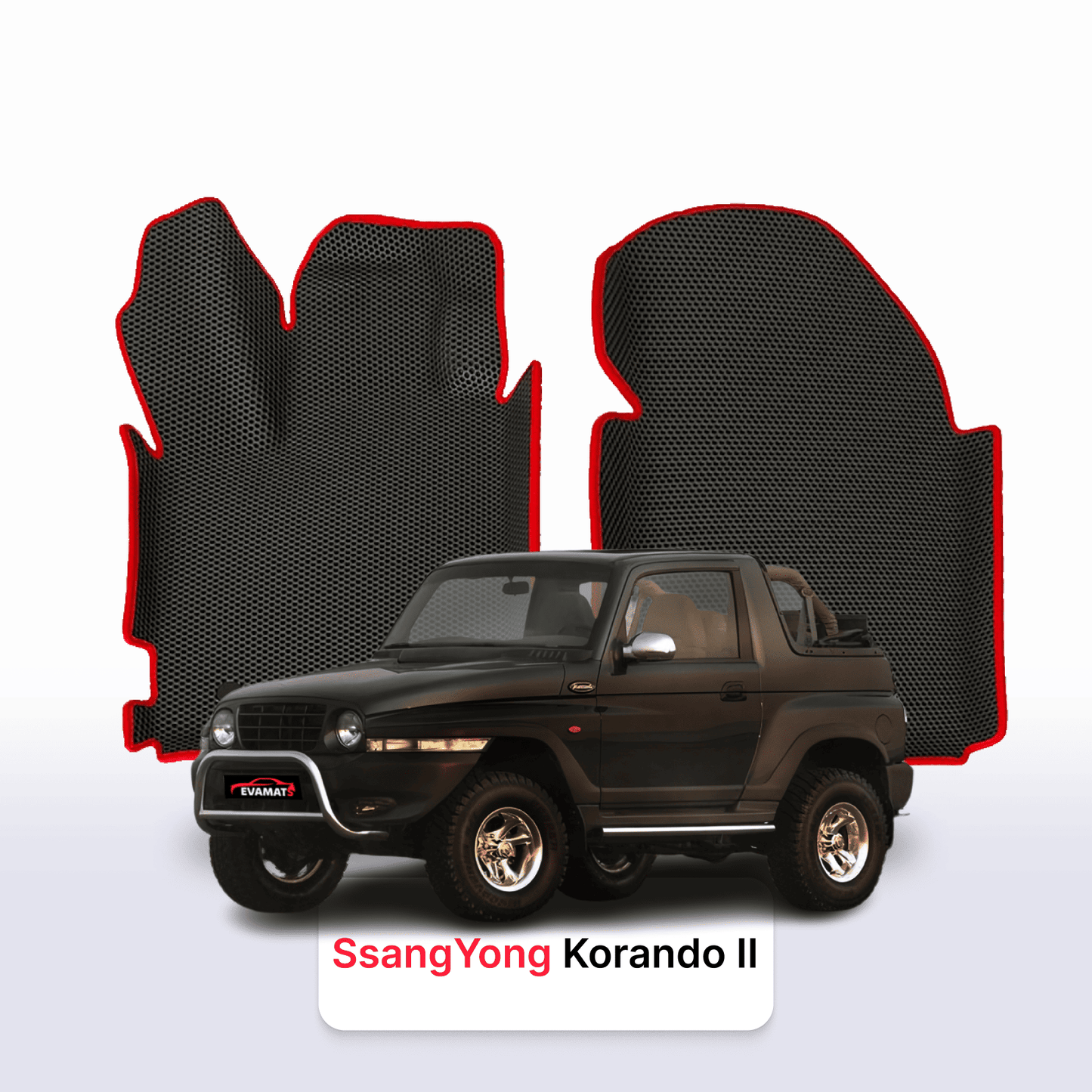 Fußmatten EVAMATS für SsangYong Korando 2. Generation 1996–2006, SUV CABRIO, 3-türig