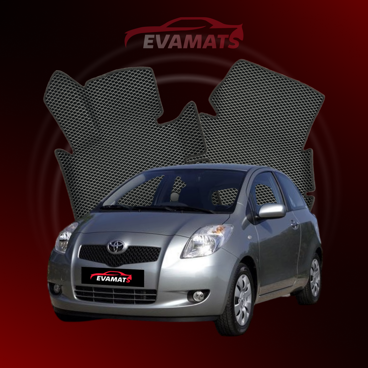 Fußmatten EVAMATS für Toyota Yaris 2. Generation 2005–2012, Schrägheck, 3-türig