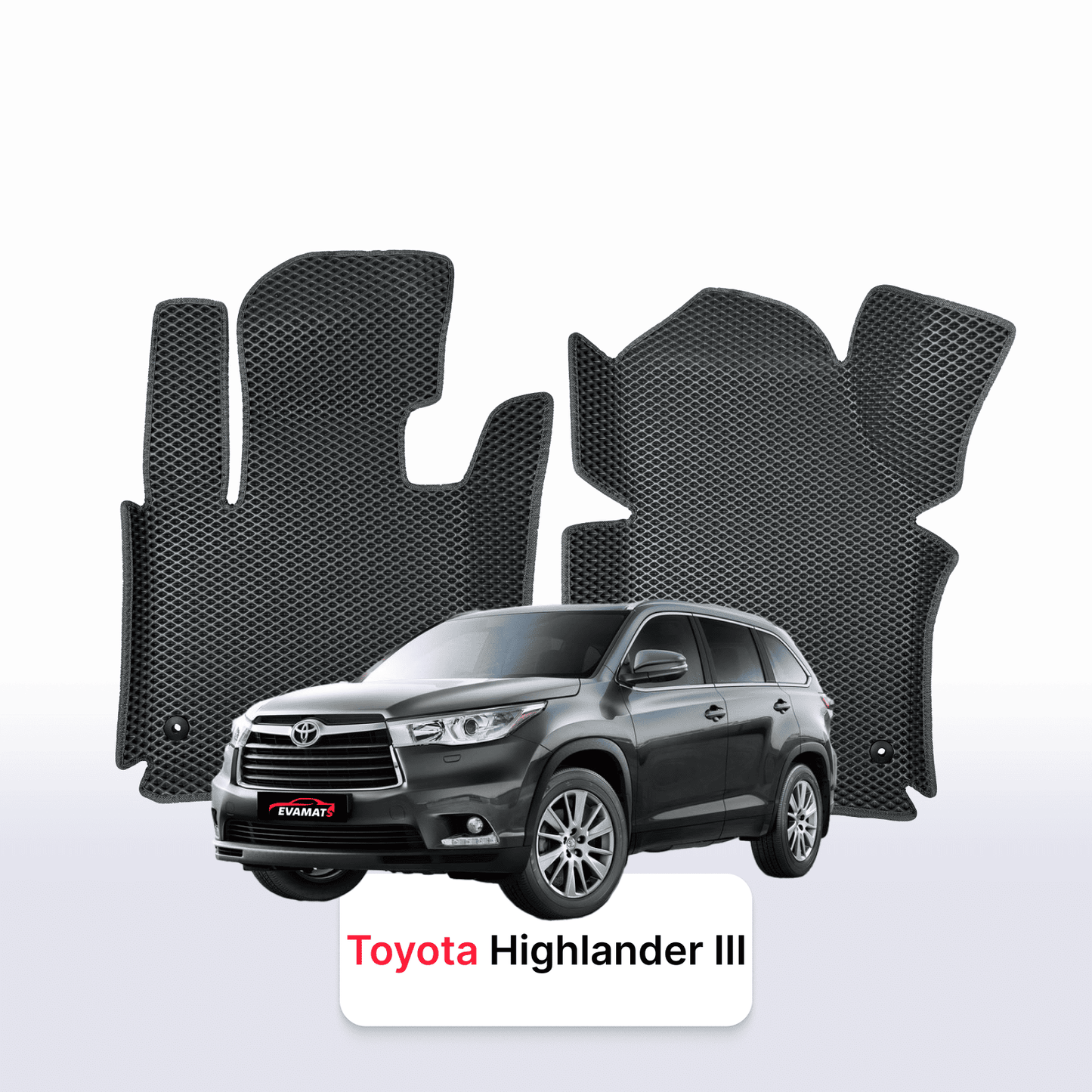 Fußmatten EVAMATS für Toyota Highlander 3. Generation 2013–2019, SUV, 7-Sitzer