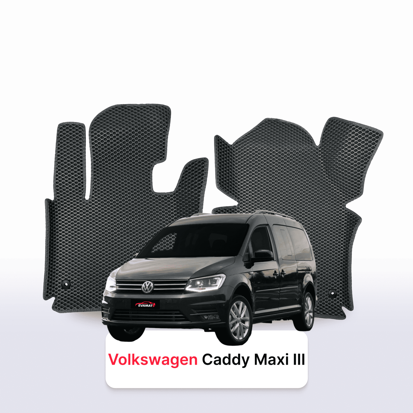 Fußmatten EVAMATS für Volkswagen Caddy Maxi III Gen 2004-2020 Jahr MINIVAN 7-Sitzer