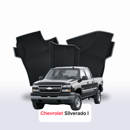 Fußmatten EVAMATS für Chevrolet Silverado (GMT800) 1. Generation 1998-2007 Jahr PICK-UP Doppelkabine