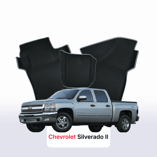 Fußmatten EVAMATS für Chevrolet Silverado (GMT900) 2. Generation 2007-2013 Jahr PICK-UP Doppelkabine