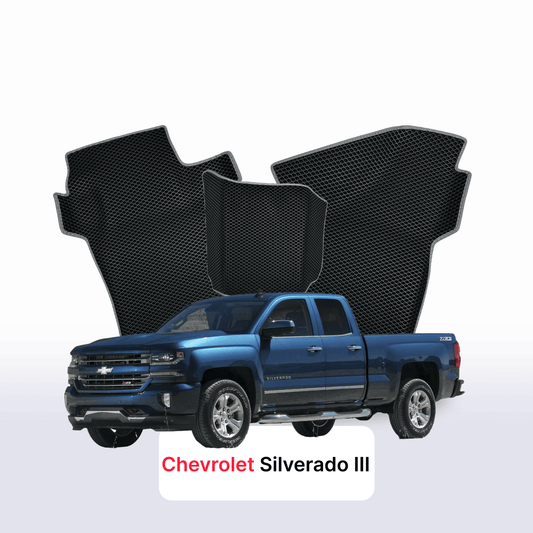 Fußmatten EVAMATS für Chevrolet Silverado (GMTK2XX) 3. Generation 2013-2019 Jahr PICK-UP Doppelkabine Fußmatten EVAMATS für Chevrolet Silverado (GMTK2XX) 3. Generation 2013-2019 Jahr PICK-UP Doppelkabine