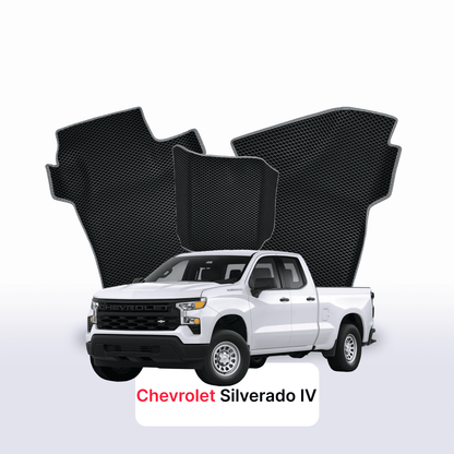 Fußmatten EVAMATS für Chevrolet Silverado (T1XX) 4. Generation 2019-2025 Jahr PICK-UP Doppelkabine Doppelt