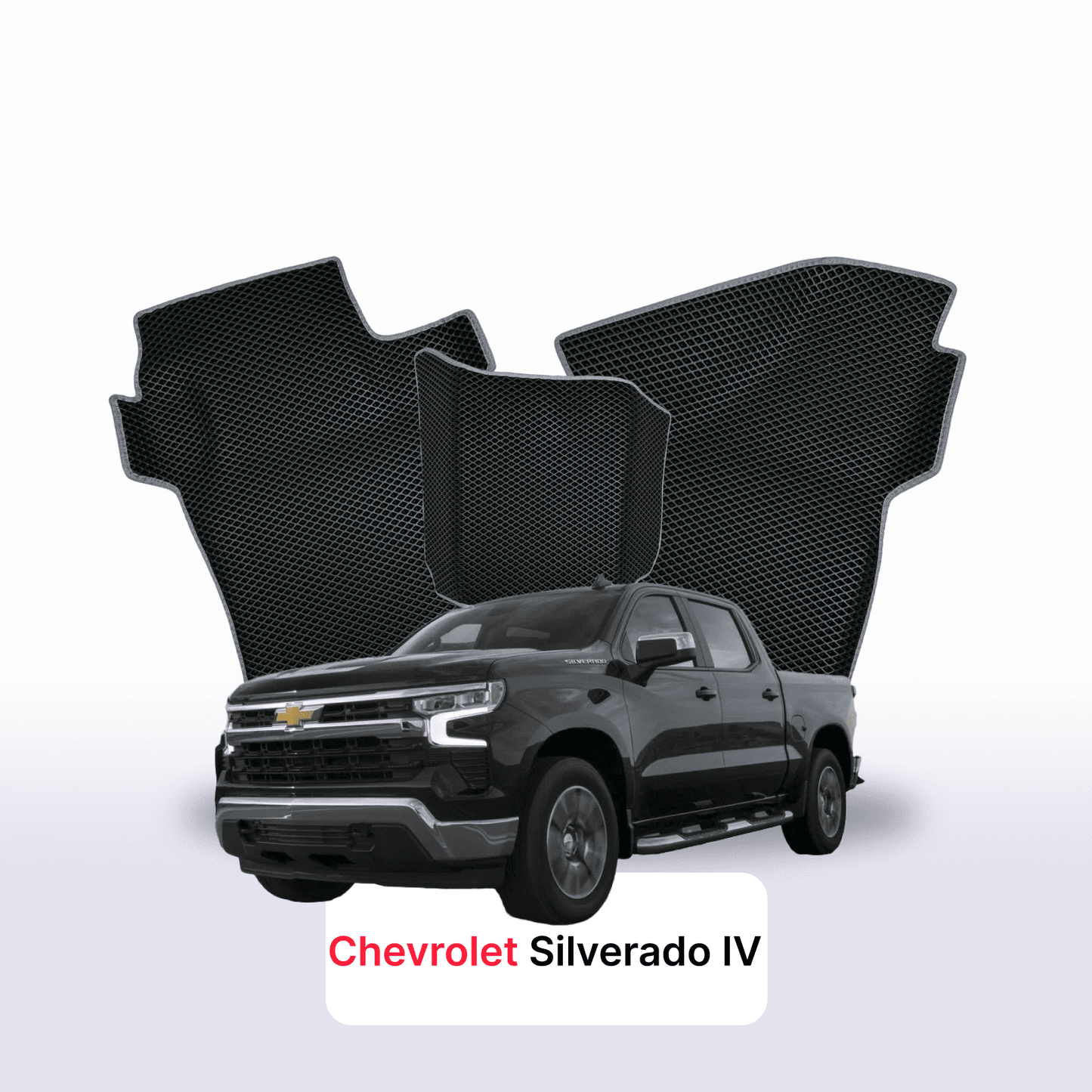 Fußmatten EVAMATS für Chevrolet Silverado(T1XX) 4. Generation 2019-2025 Jahr PICK-UP Doppelkabine Gewachsen