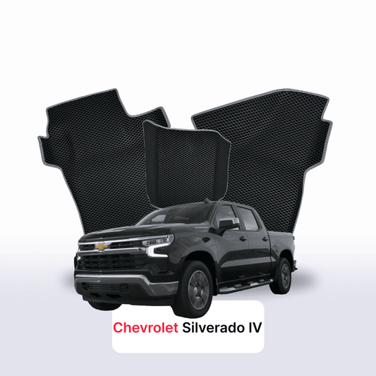 Fußmatten EVAMATS für Chevrolet Silverado(T1XX) 4. Generation 2019-2025 Jahr PICK-UP Doppelkabine Gewachsen