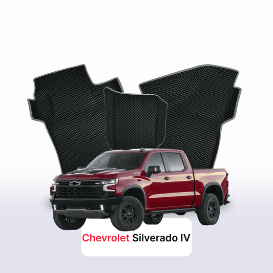 Fußmatten EVAMATS für Chevrolet Silverado (T1XX) 4. Generation 2019-2025 Jahr Pick-Up Doppelkabine ZR2