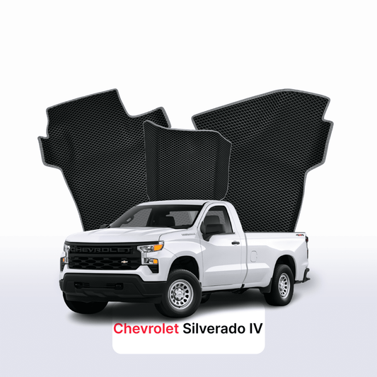 Fußmatten EVAMATS für Chevrolet Silverado (T1XX) 4. Generation 2019-2025 Jahr PICK-UP Einzelkabine Regular Fußmatten EVAMATS für Chevrolet Silverado (T1XX) 4. Generation 2019-2025 Jahr PICK-UP Einzelkabine Regular