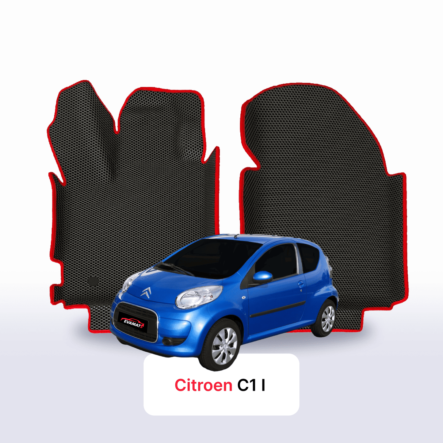 Fußmatten EVAMATS für Citroen C1 1 gen 2005-2014 jahr SCHÄGHECK 3 türer
