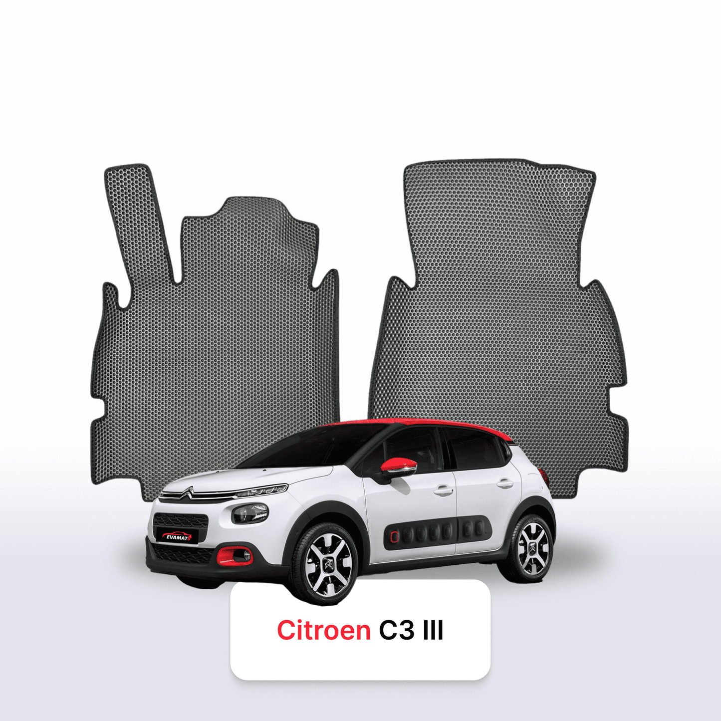 Fußmatten EVAMATS für Citroen C3 3 gen 2016-2024 jahr SCHÄGHECK 5 türer