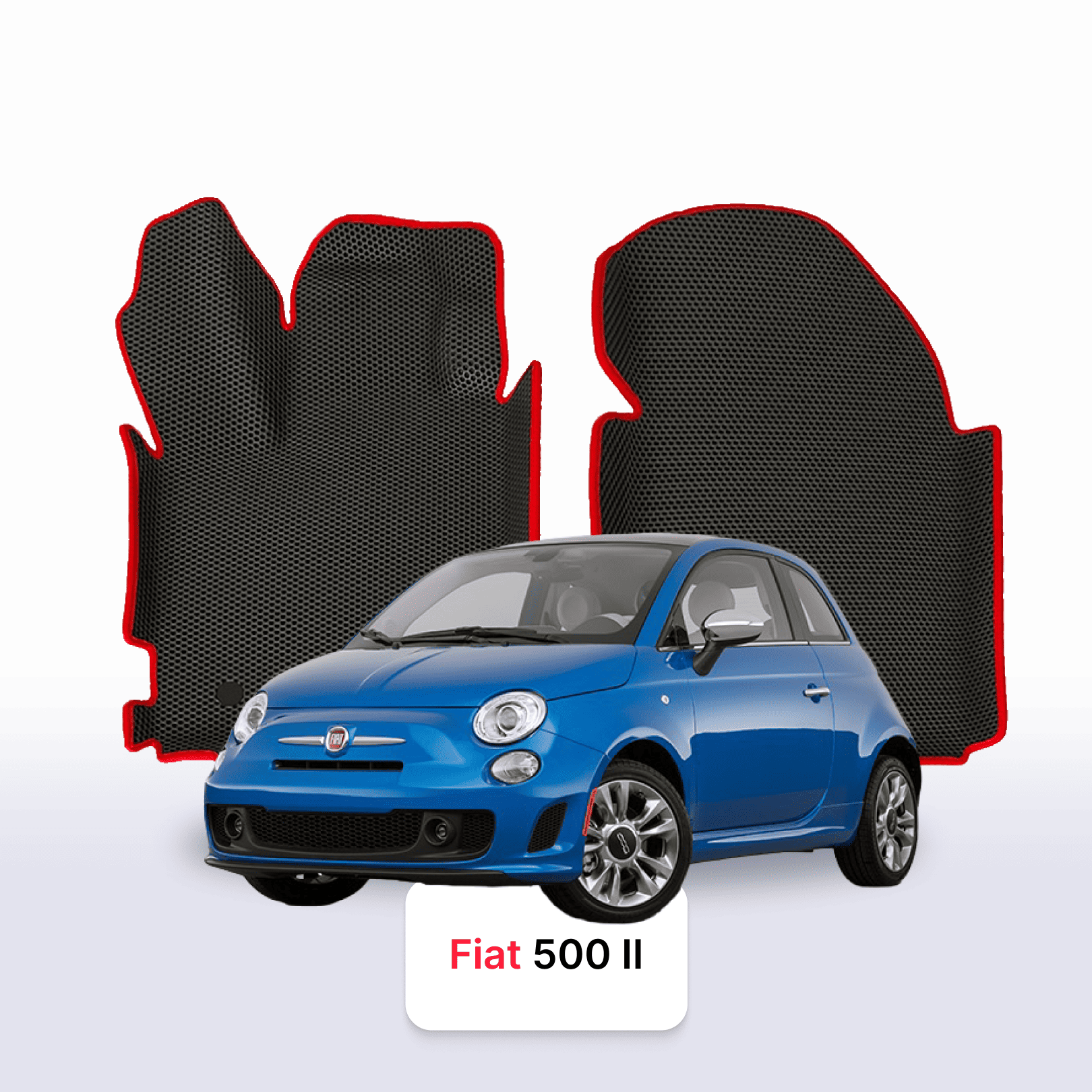 Fußmatten EVAMATS für Fiat 500 2 gen 2007-2024 jahr SCHÄGHECK 3 türer
