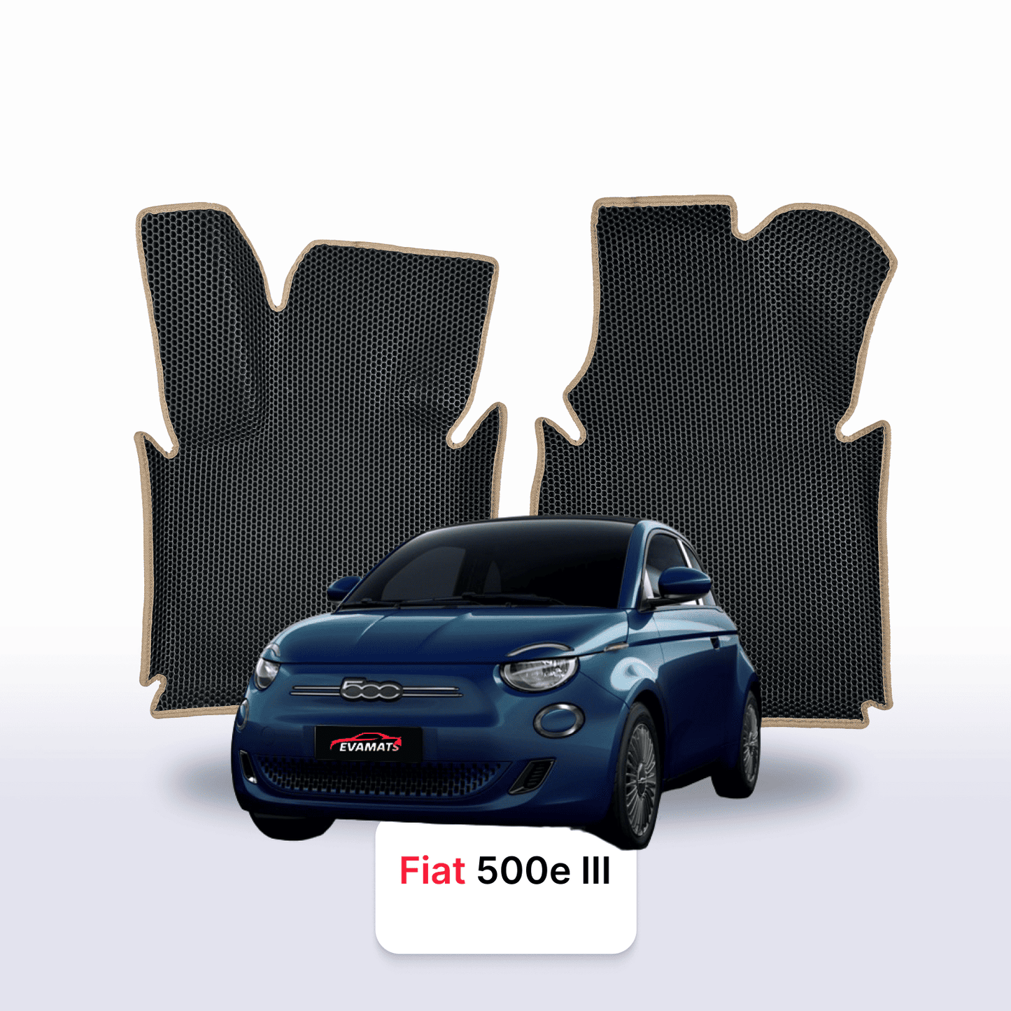 EVAMATS Auto-Fußmatten für Fiat 500 3. Generation 2020–2023, Elektro-Fließheck, 3 Türen