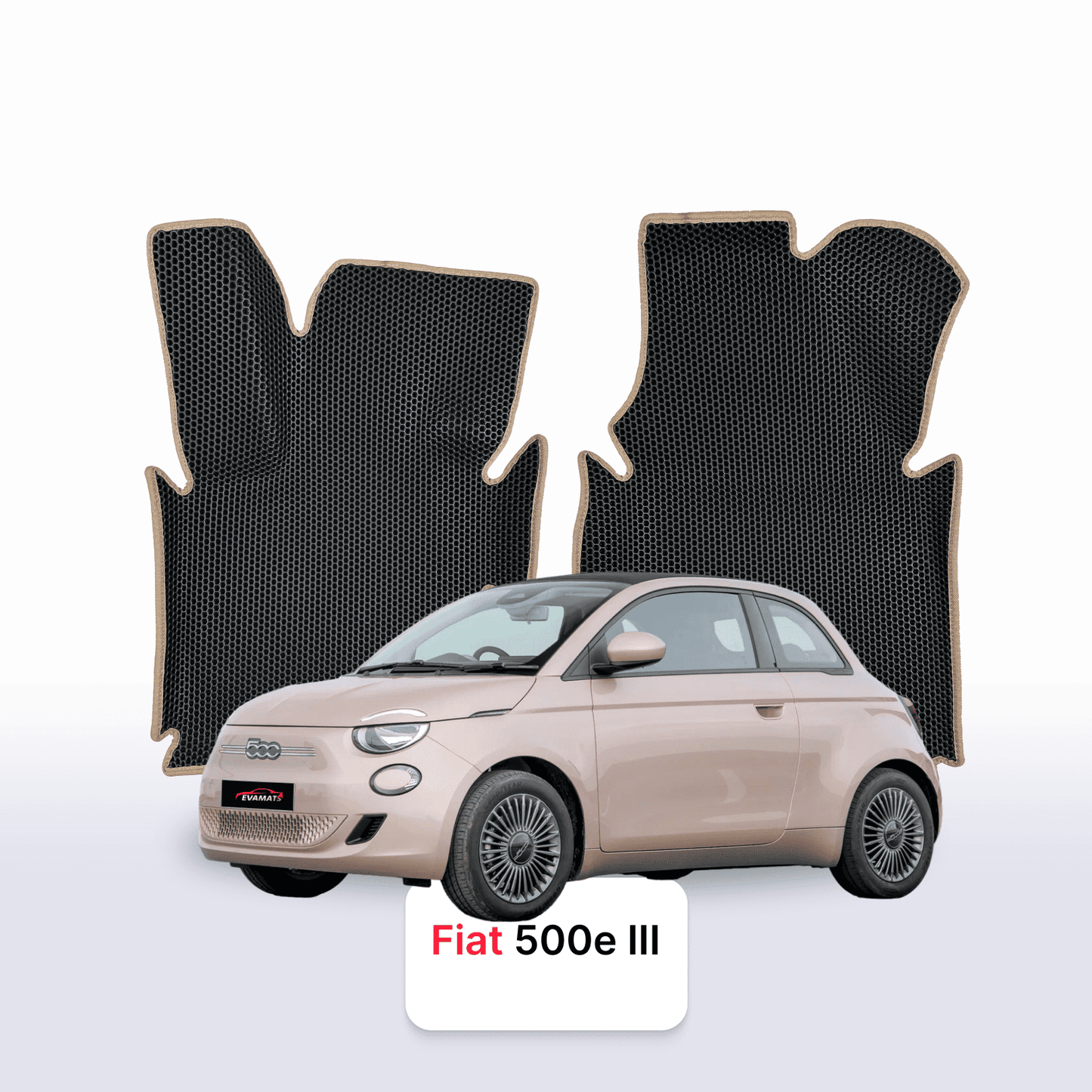 EVAMATS Automatten für Fiat 500 3. Generation 2020–2023, Elektro-Fließheck, 3-türig, Cabrio