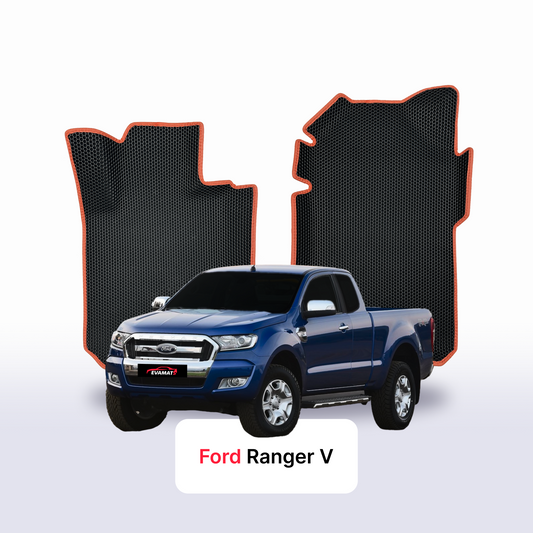 Fußmatten EVAMATS für Ford Ranger 5. Generation 2011-2022 Baujahr PICK-UP mit eineinhalb Kabinen (nach Facelift)
