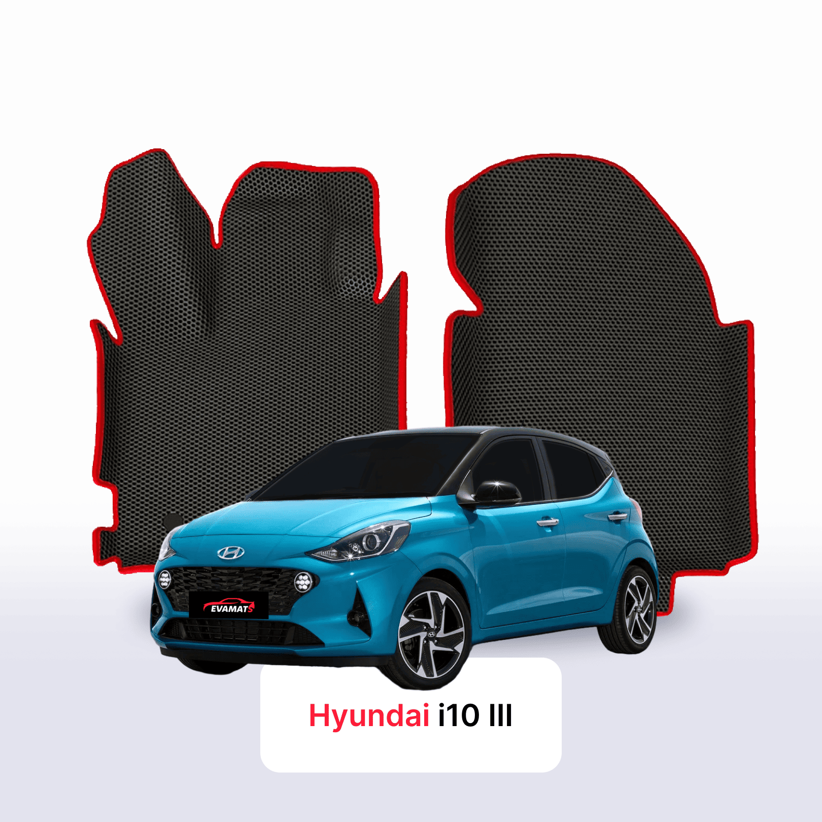 Fußmatten EVAMATS für Hyundai i10 3 gen 2019-2026 jahr SCHÄGHECK 5 türer