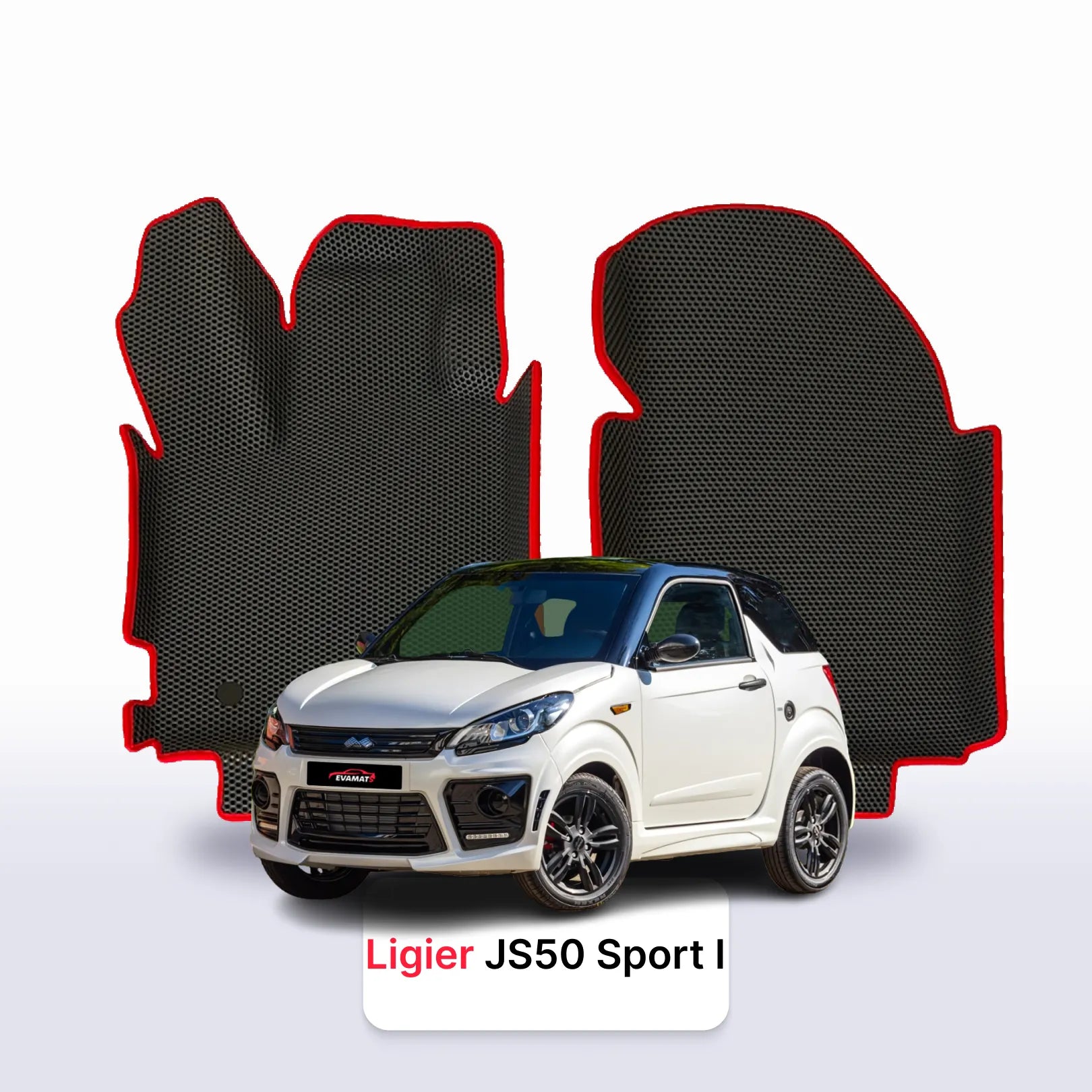 Fußmatten EVAMATS für Ligier JS50 Sport 1 gen 2017-2024 jahr SCHÄGHECK 3 türer