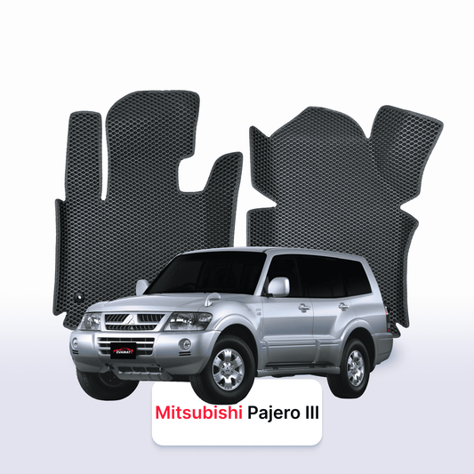 Fußmatten EVAMATS für Mitsubishi Pajero 3 Gen 1999–2006, SUV, 7-Sitzer