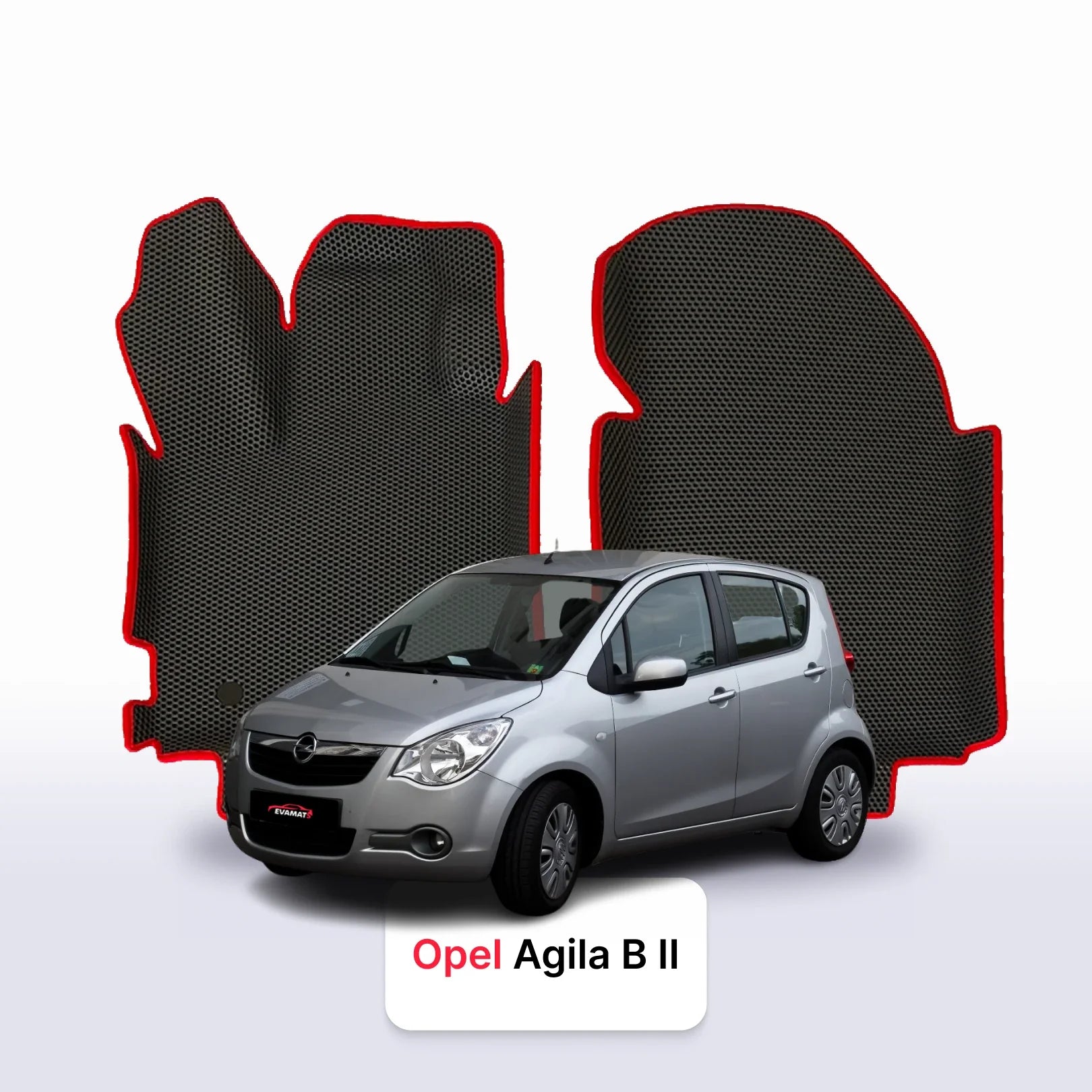 Fußmatten EVAMATS für Opel Agila B 2 gen 2008-2014 jahr SCHÄGHECK 5 türer
