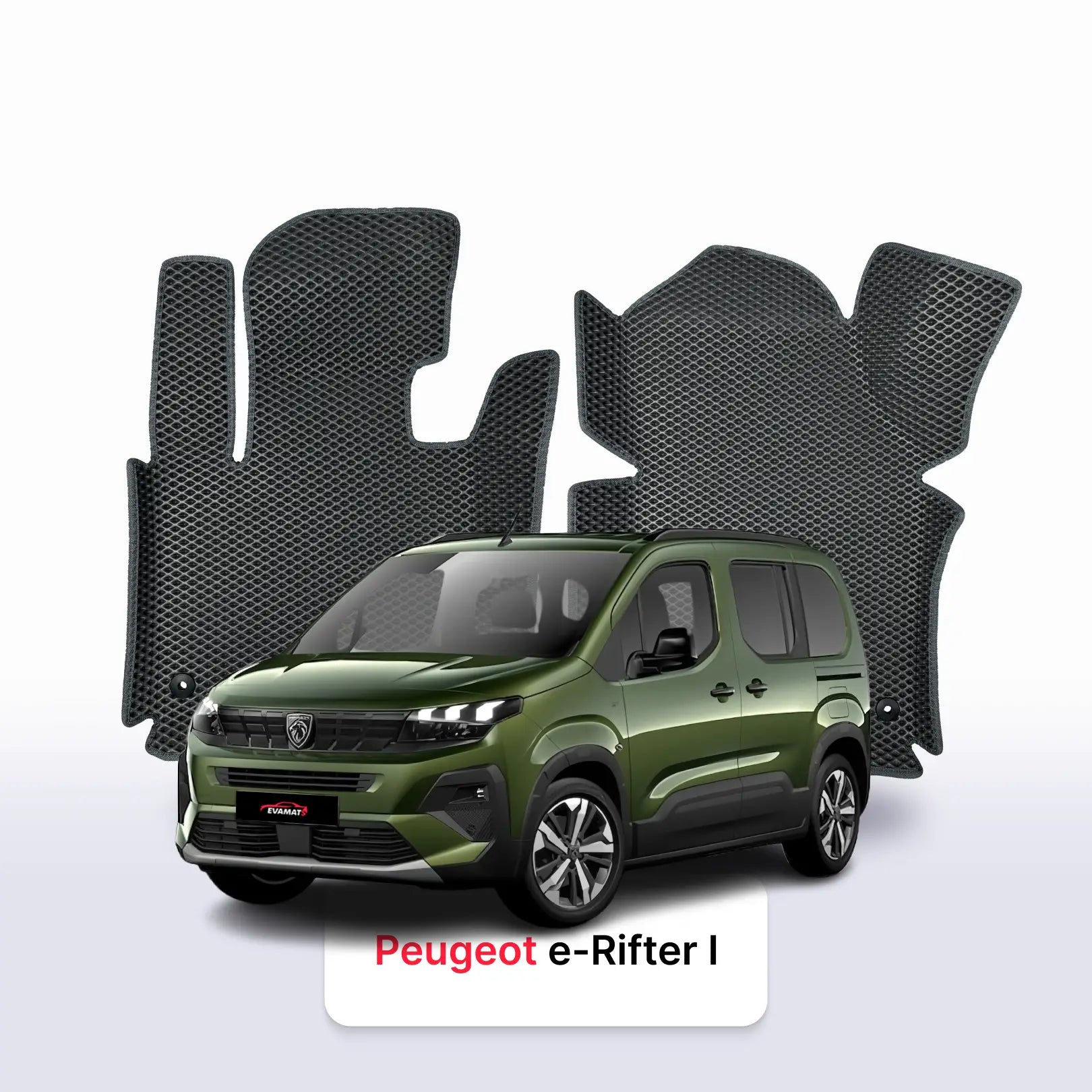 Fußmatten EVAMATS für Peugeot e-Rifter 1 gen 2018-2026 jahr MINIVAN
