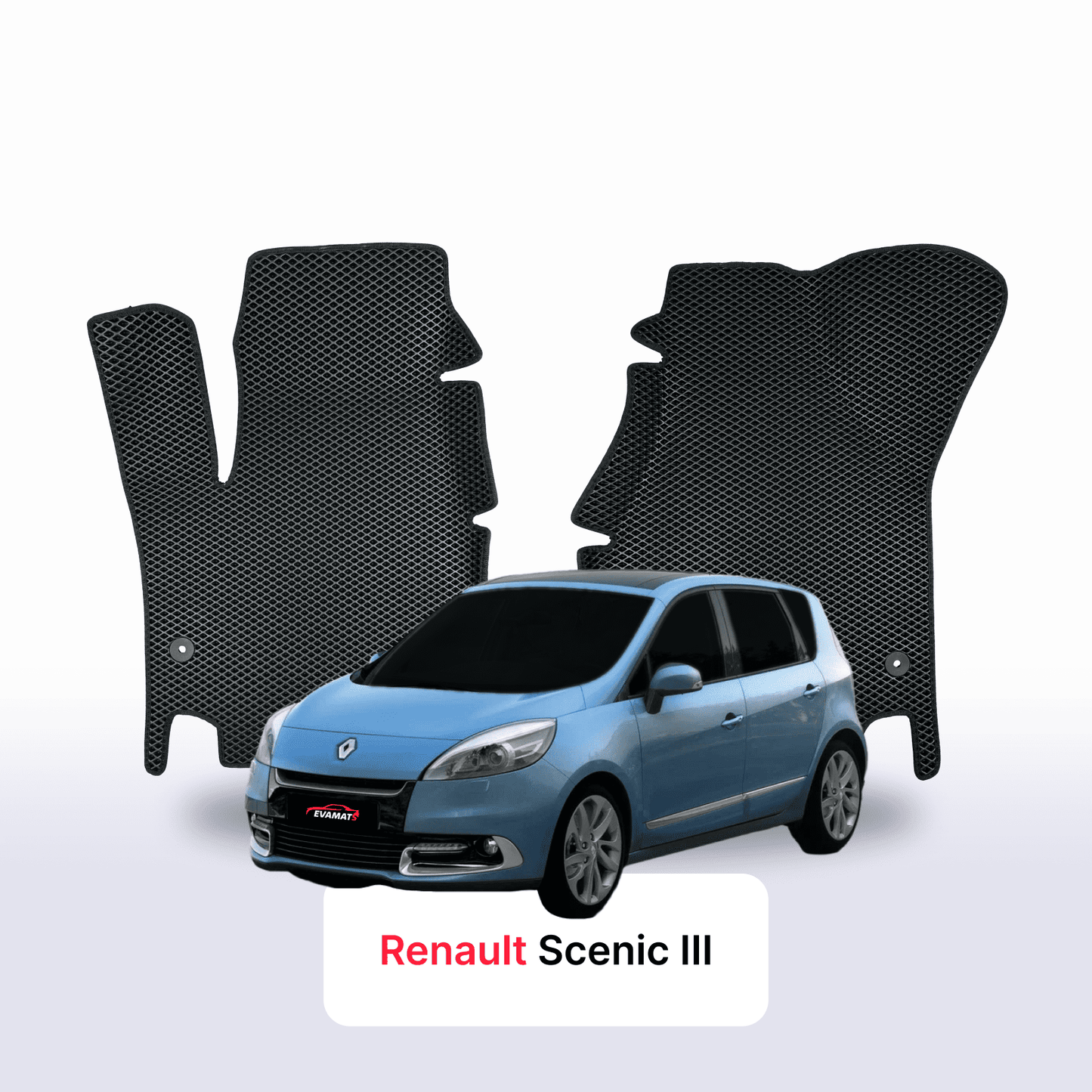 Fußmatten EVAMATS für Renault Scenic 3 Gen 2009-2016 Jahr MINIVAN 7-Sitzer