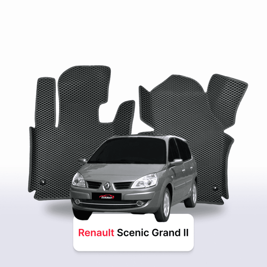 Fußmatten EVAMATS für Renault Scenic Grand 2 Gen 2003-2009 Jahr MINIVAN 7-Sitzer
