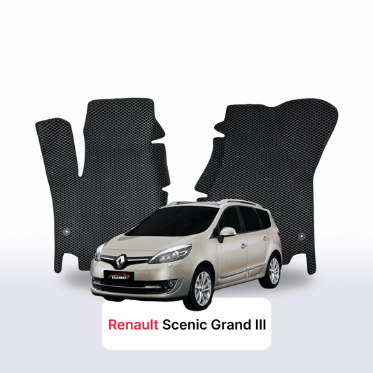 Fußmatten EVAMATS für Renault Scenic Grand 3 Gen 2009-2016 Jahr MINIVAN 7-Sitzer