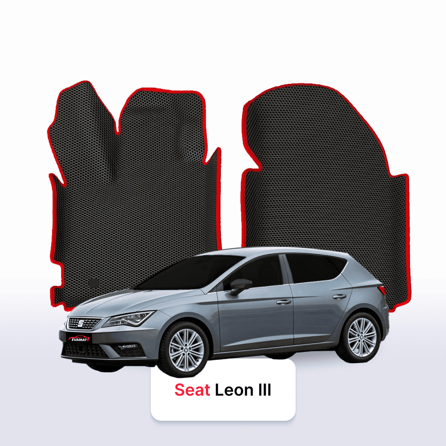 Fußmatten EVAMATS für SEAT Leon 3 gen 2012-2020 jahr SCHÄGHECK 5 türer