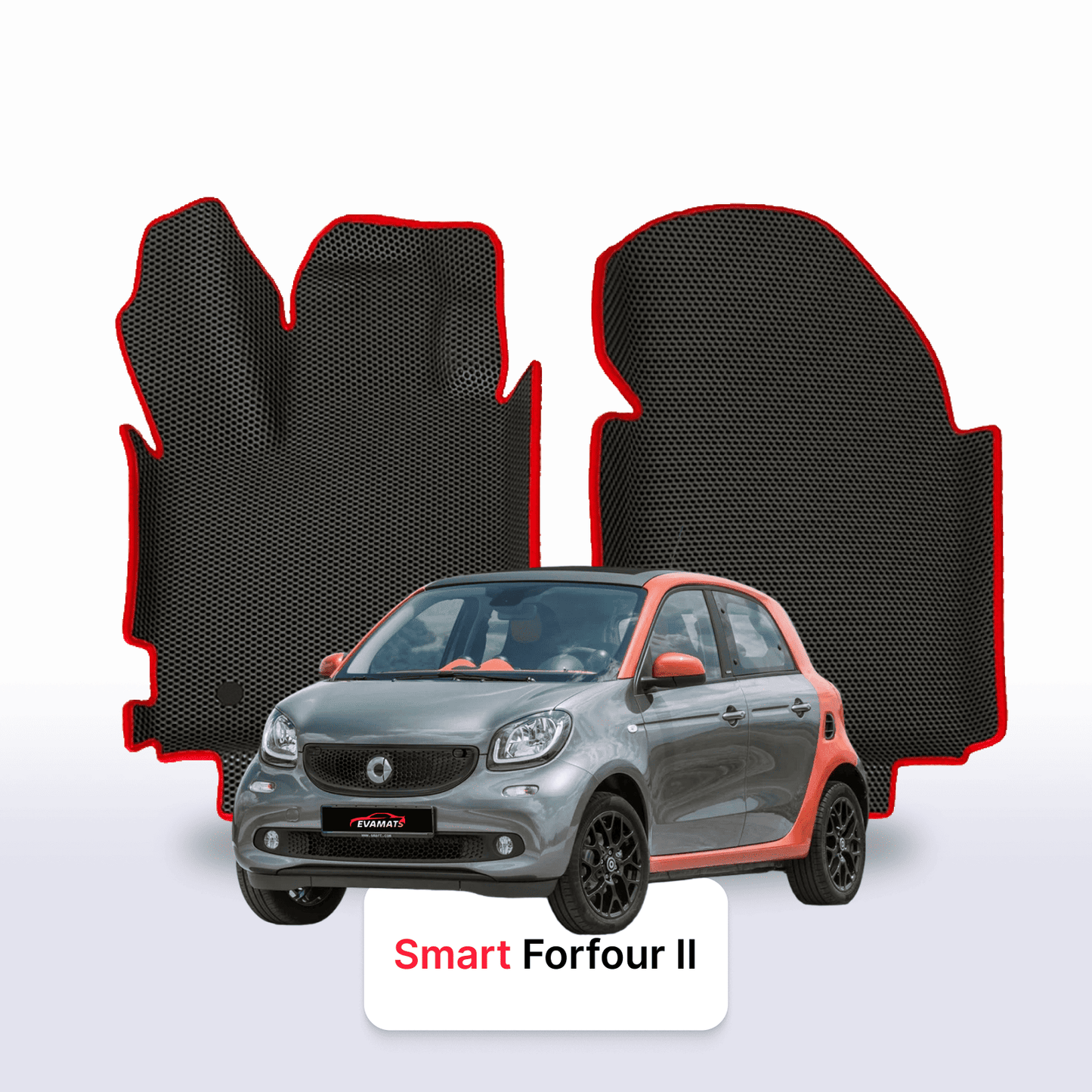Fußmatten EVAMATS für Smart Forfour W453 2 gen 2014-2023 jahr SCHÄGHECK 5 türer