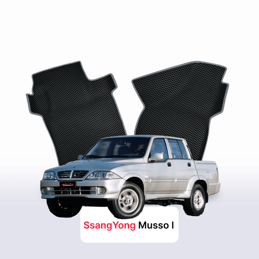 Fußmatten EVAMATS für SsangYong Musso 1 Gen 1998-2006 Jahr PICK-UP Doppelkabine