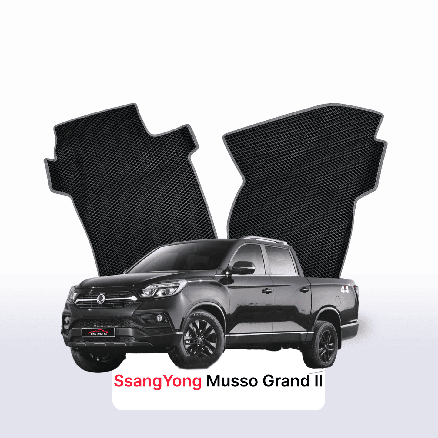 Fußmatten EVAMATS für SsangYong Musso Grand 2 Gen 2018-2021 Jahr PICK-UP Doppelkabine