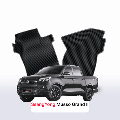 Fußmatten EVAMATS für SsangYong Musso Grand 2 Gen 2018-2021 Jahr PICK-UP Doppelkabine