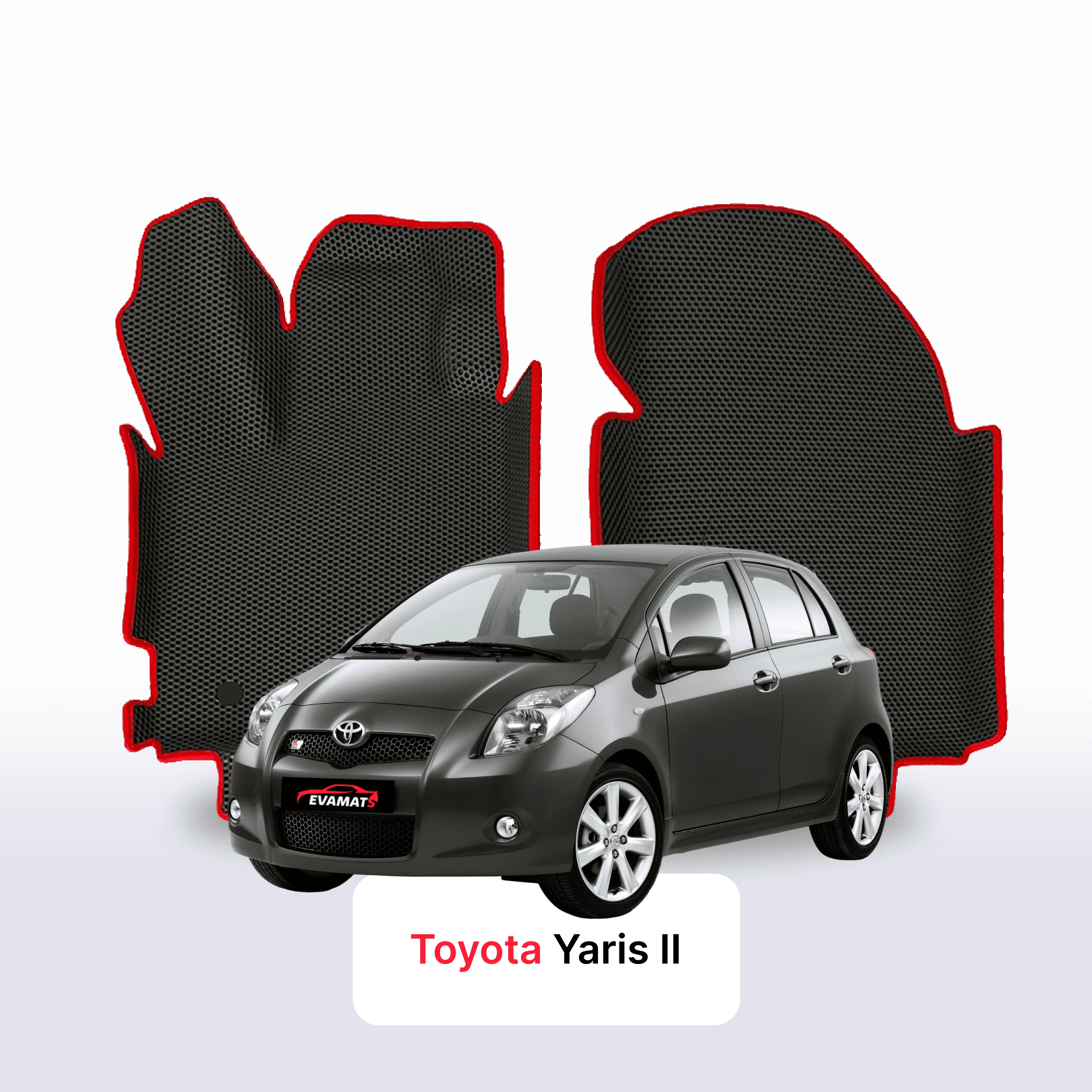 Fußmatten EVAMATS für Toyota Yaris 2 gen 2005-2012 jahr SCHÄGHECK 5 türer