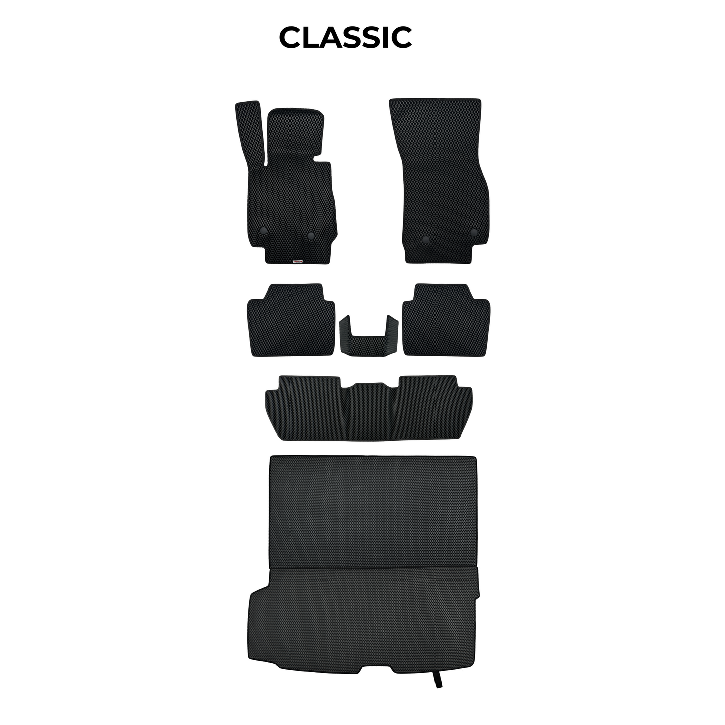 Fußmatten EVAMATS für Mitsubishi Pajero 3 Gen 1999–2006, SUV, 7-Sitzer